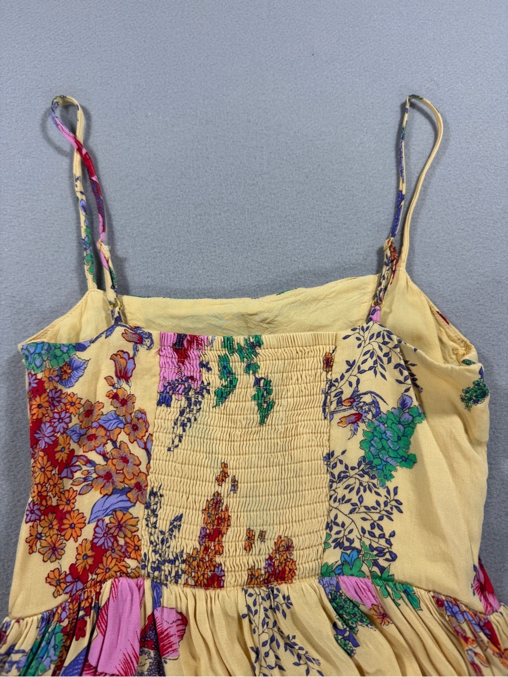 Urban Outfitters Sylvia Yellow Floral Prairie Midi Dress Corset Cottagecore - Picture 15 of 16